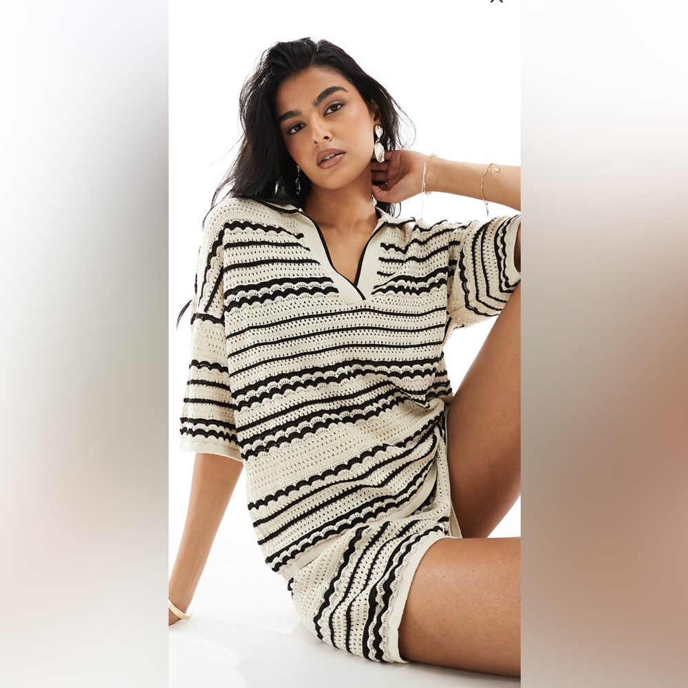 ASOS DESIGN knitted beach set
